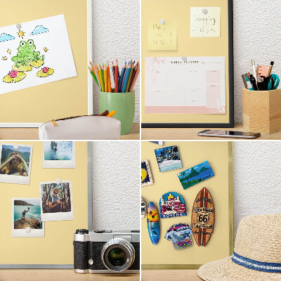 Tabule na magnety z dovolené ve stříbrném rámu Krémově žlutá