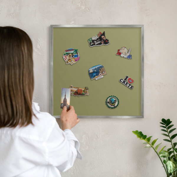Tabule na magnety z dovolené ve stříbrném rámu Zelená tráva
