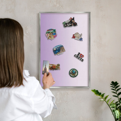 Tabule na magnety na zeď stříbrný rám Jemný přechod
