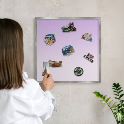 Tabule na magnety na zeď stříbrný rám Jemný přechod