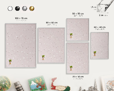 Tabule na magnety z dovolené ve stříbrném rámu Moderní teraco