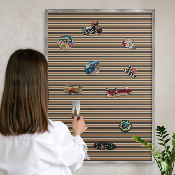 Tabule na magnety z dovolené ve stříbrném rámu Geometrický vzor