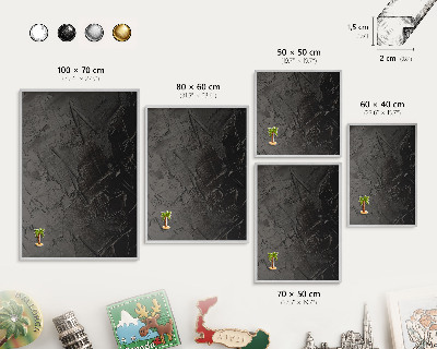 Tabule na magnety na zeď stříbrný rám Texturovaná černá