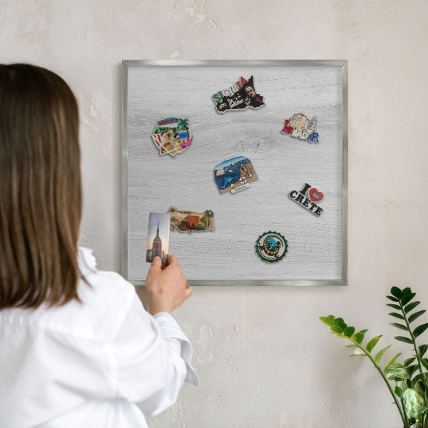 Tabule na magnety na zeď stříbrný rám Dřevěná konstrukce