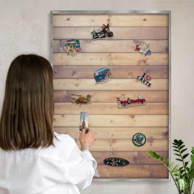 Tabule na magnety z dovolené ve stříbrném rámu Dřevěné desky