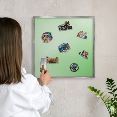 Tabule na magnety z dovolené ve stříbrném rámu Zelená harmonie