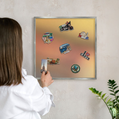 Tabule na magnety z dovolené ve stříbrném rámu Barevná záře