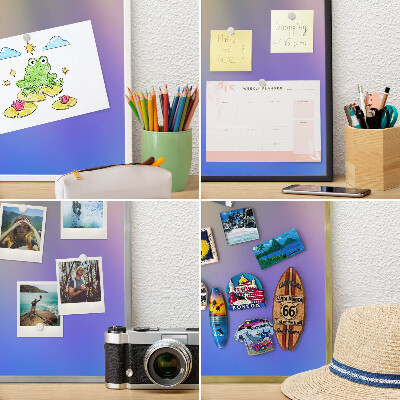 Tabule na magnety na zeď stříbrný rám Jemný přechod