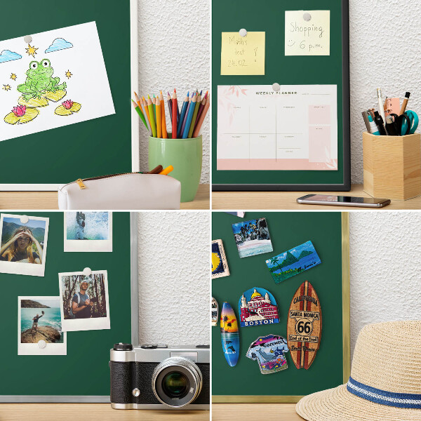 Tabule na magnety z dovolené ve stříbrném rámu Lahvová zelená