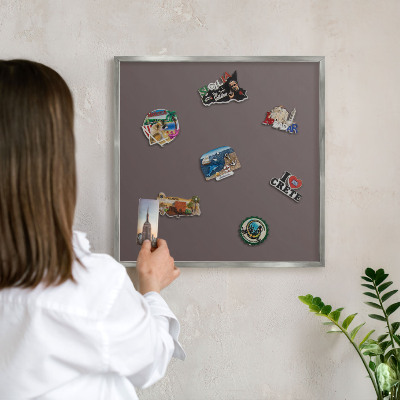 Tabule na magnety z dovolené ve stříbrném rámu Vybledlá hnědá