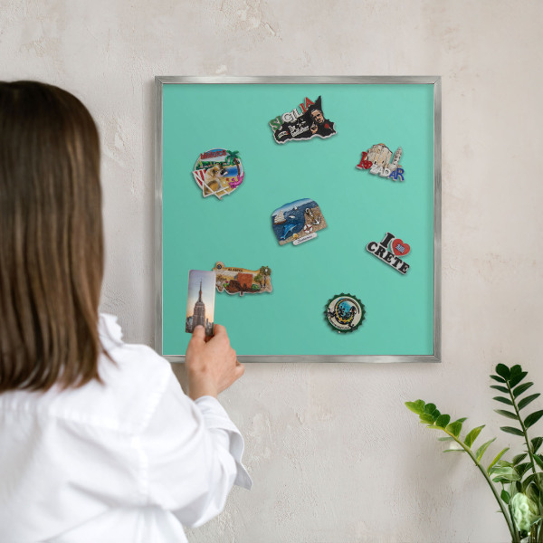 Tabule na magnety z dovolené ve stříbrném rámu Silná máta