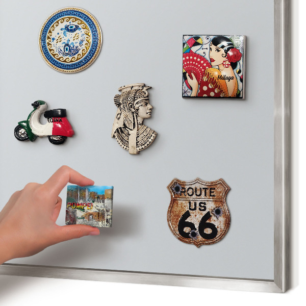 Tabule na magnety z dovolené ve stříbrném rámu Světle šedá