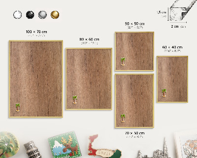 Magnetické tabule na magnety v zlatém rámu Textura dřeva