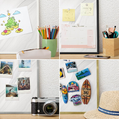 Magnetické tabule na magnety v zlatém rámu Jemný mramor