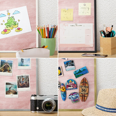 Plechové tabule na magnety zlatý rám Růžová textura