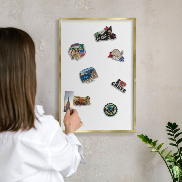 Magnetické tabule na magnety v zlatém rámu Čistě bílá