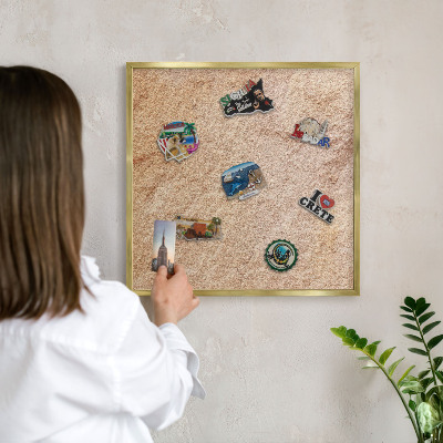 Magnetické tabule na magnety v zlatém rámu Kamenná textura