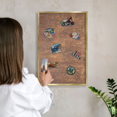 Magnetické tabule na magnety v zlatém rámu Rezavá elegance