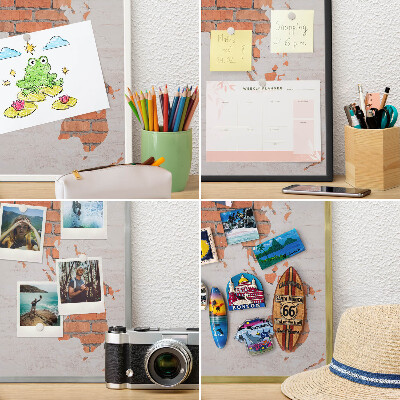 Magnetické tabule na magnety v zlatém rámu Mapa cihel