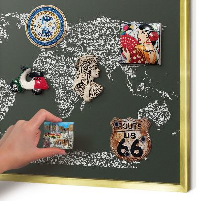Magnetické tabule na magnety v zlatém rámu Textová mapa