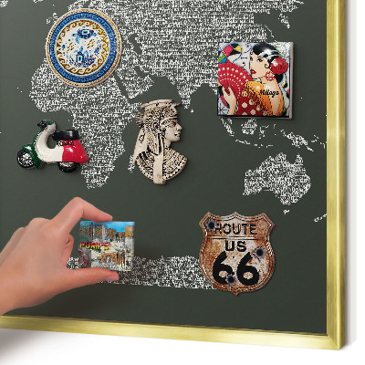 Magnetické tabule na magnety v zlatém rámu Textová mapa