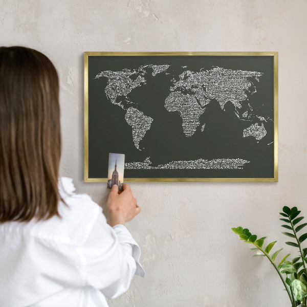Magnetické tabule na magnety v zlatém rámu Textová mapa
