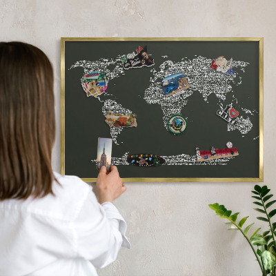 Magnetické tabule na magnety v zlatém rámu Textová mapa