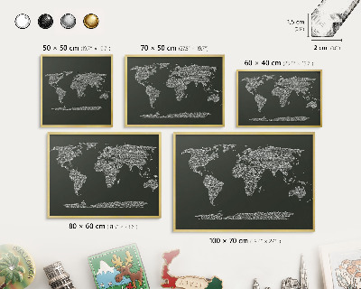 Magnetické tabule na magnety v zlatém rámu Textová mapa