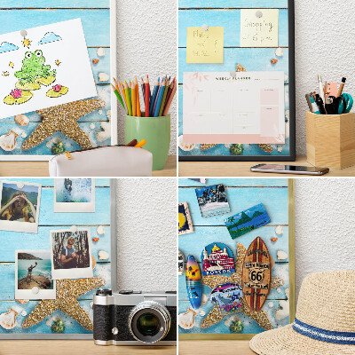 Plechové tabule na magnety zlatý rám Prázdninový odpočinek
