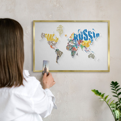 Magnetické tabule na magnety v zlatém rámu Barevná mapa
