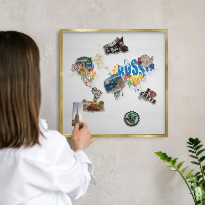 Magnetické tabule na magnety v zlatém rámu Barevná mapa