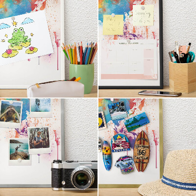 Plechové tabule na magnety zlatý rám Barevná mapa