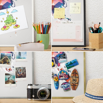 Plechové tabule na magnety zlatý rám Mapa světa
