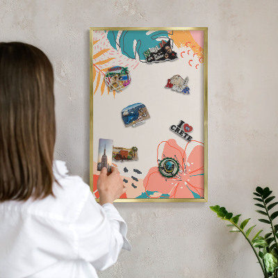 Magnetické tabule na magnety v zlatém rámu Moderní příroda