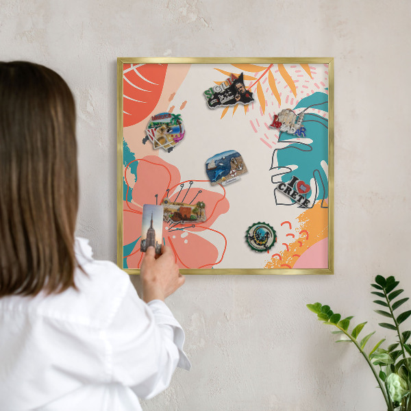 Magnetické tabule na magnety v zlatém rámu Moderní příroda