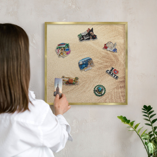 Magnetické tabule na magnety v zlatém rámu Pískové listy