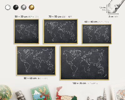 Magnetické tabule na magnety v zlatém rámu Křídový svět