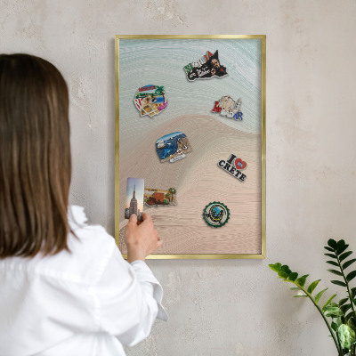 Magnetické tabule na magnety v zlatém rámu Pastelový vír