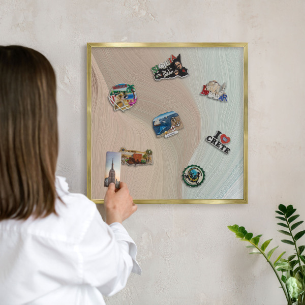 Magnetické tabule na magnety v zlatém rámu Pastelový vír