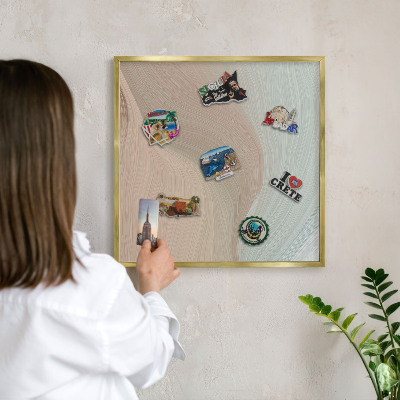 Magnetické tabule na magnety v zlatém rámu Pastelový vír