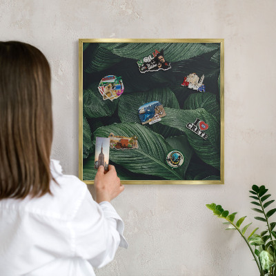 Plechové tabule na magnety zlatý rám Zeleň přírody