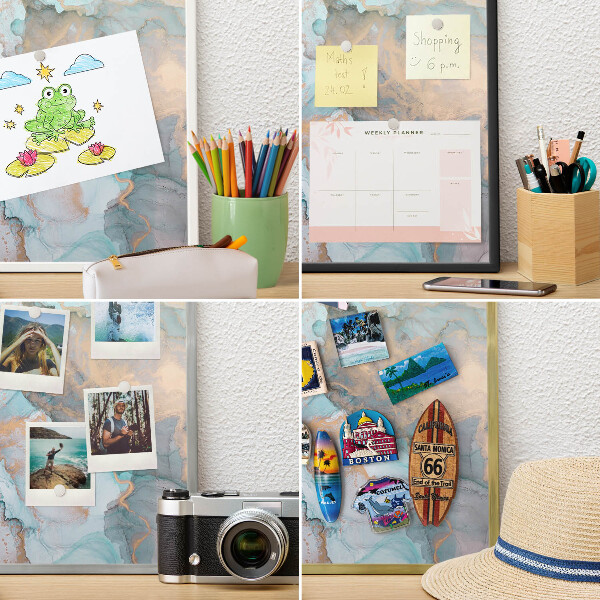 Magnetické tabule na magnety v zlatém rámu Pastelové formy