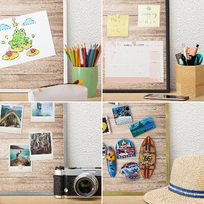 Plechové tabule na magnety zlatý rám Dřevěné desky