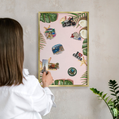 Magnetické tabule na magnety v zlatém rámu Tropická dovolená