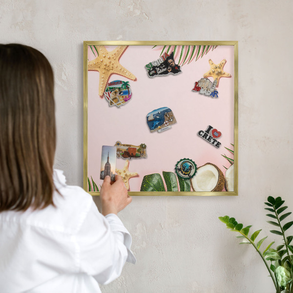 Magnetické tabule na magnety v zlatém rámu Tropická dovolená