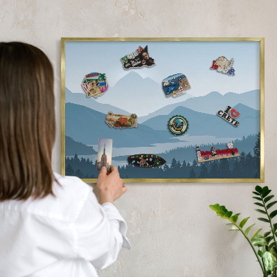 Magnetické tabule na magnety v zlatém rámu Horská harmonie