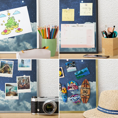 Magnetické tabule na magnety v zlatém rámu Kosmická noc
