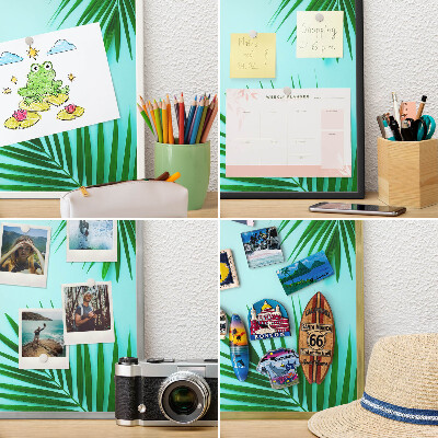 Plechové tabule na magnety zlatý rám Zelené listy