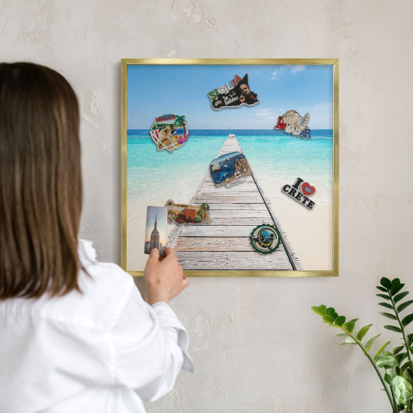 Magnetické tabule na magnety v zlatém rámu Oceánské molo