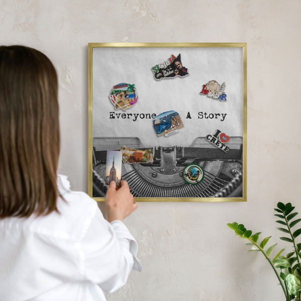 Plechové tabule na magnety zlatý rám Starožitný stroj